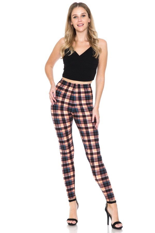 Multi Printed, High Waisted, Leggings With An Elasticized Waist Band-56022.Multi--Love It Clothing