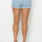 Side Chain Detailed Denim Shorts - Love It Clothing