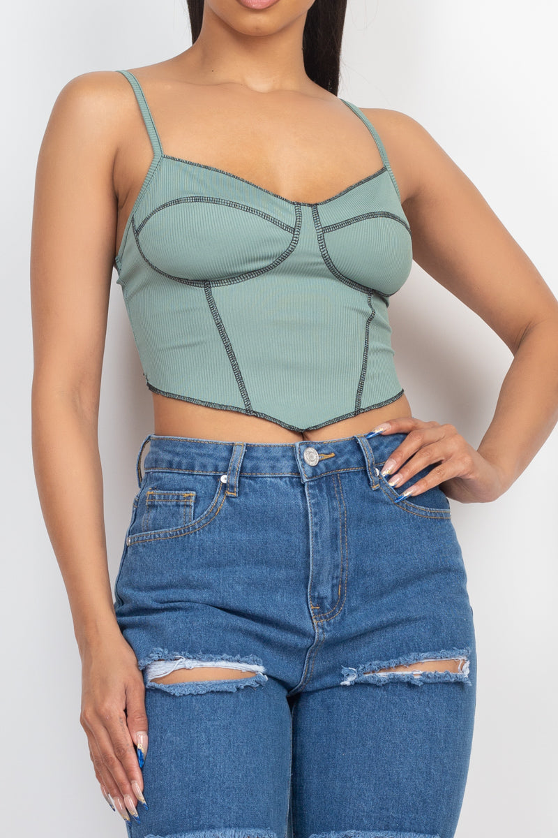 Bustier Sleeveless Ribbed Top-56297c.S-Select Size: S, M, L-Love It Clothing