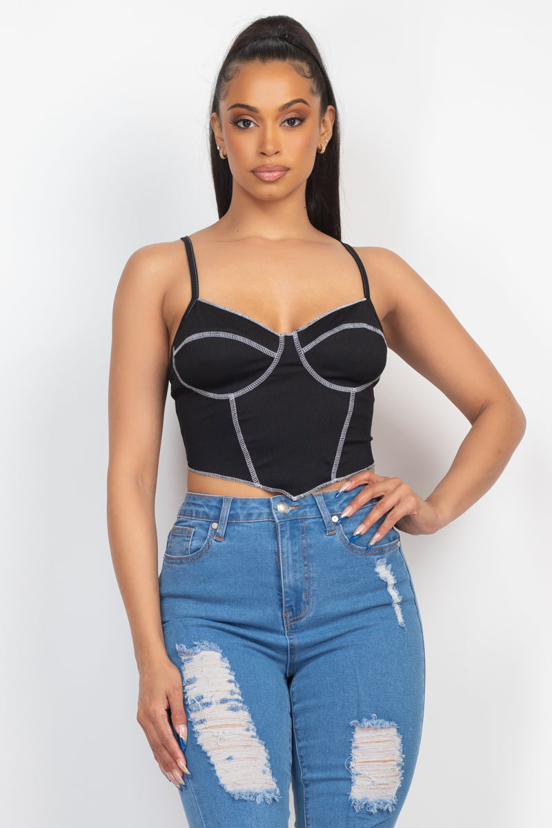 Bustier Sleeveless Ribbed Top-56297d.S-Select Size: S-Love It Clothing