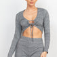 Plaid Cut-out Long Sleeve Top & Pants Set-56453.S--Love It Clothing