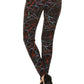 Multicolored Scribble Print, High Waisted Leggings In A Fitted Style With And Elastic Waist - Love It Clothing