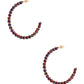 Rhinestone Bead Open Hoop Post Earring - Love It Clothing