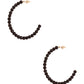 Rhinestone Bead Open Hoop Post Earring - Love It Clothing
