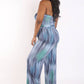 Printed Tube Jumpsuit With Self Belt - Love It Clothing