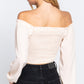 Off Shoulder Smocking Woven Top - Love It Clothing