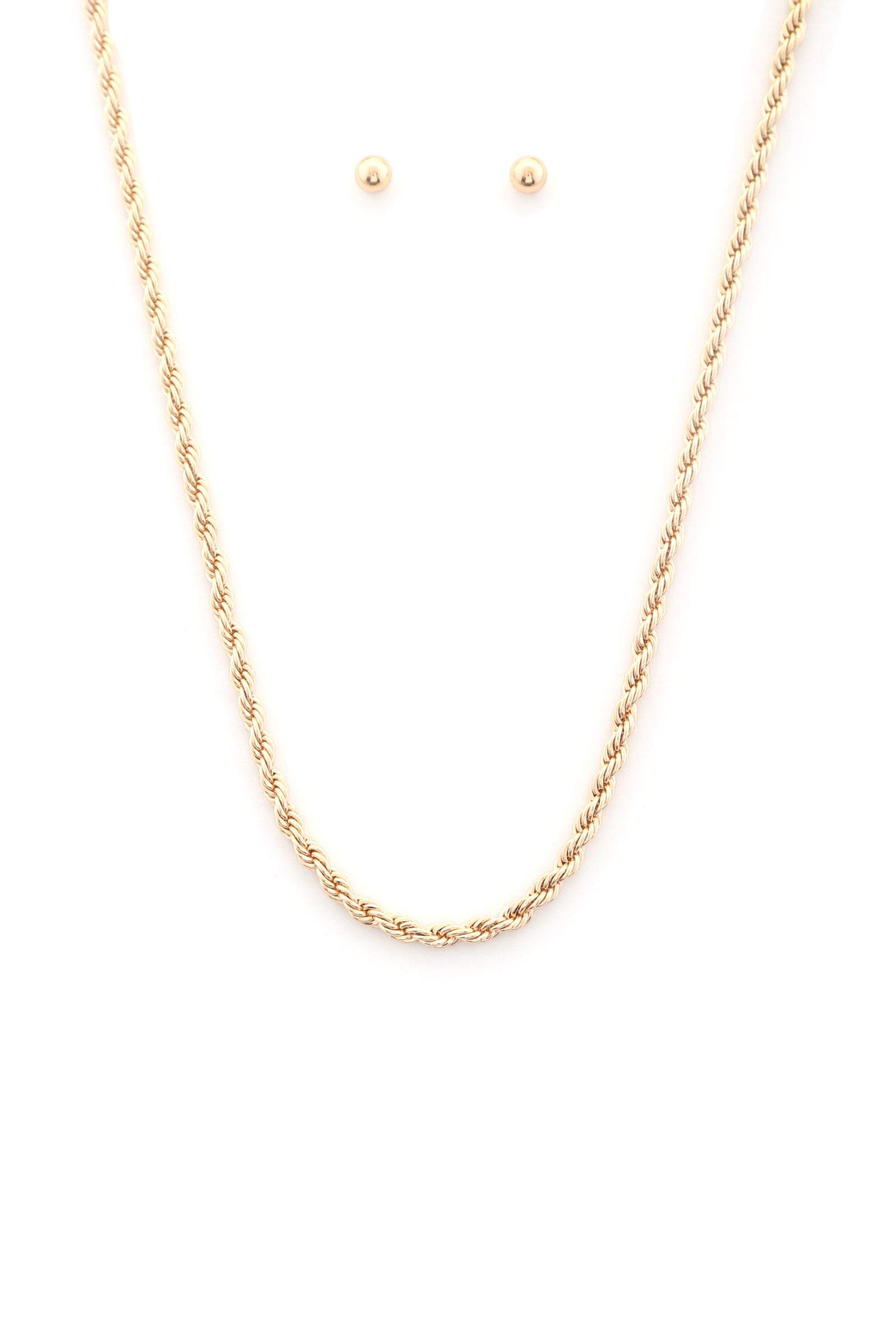 Rope Link Metal Necklace-56876.GD--Love It Clothing