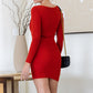 Knit Cut-out Bustier Top Lace Down Detail Mini Dress - Love It Clothing