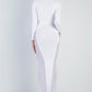 Cutout Bust Mesh Side Detail Long Sleeve Dress - Love It Clothing