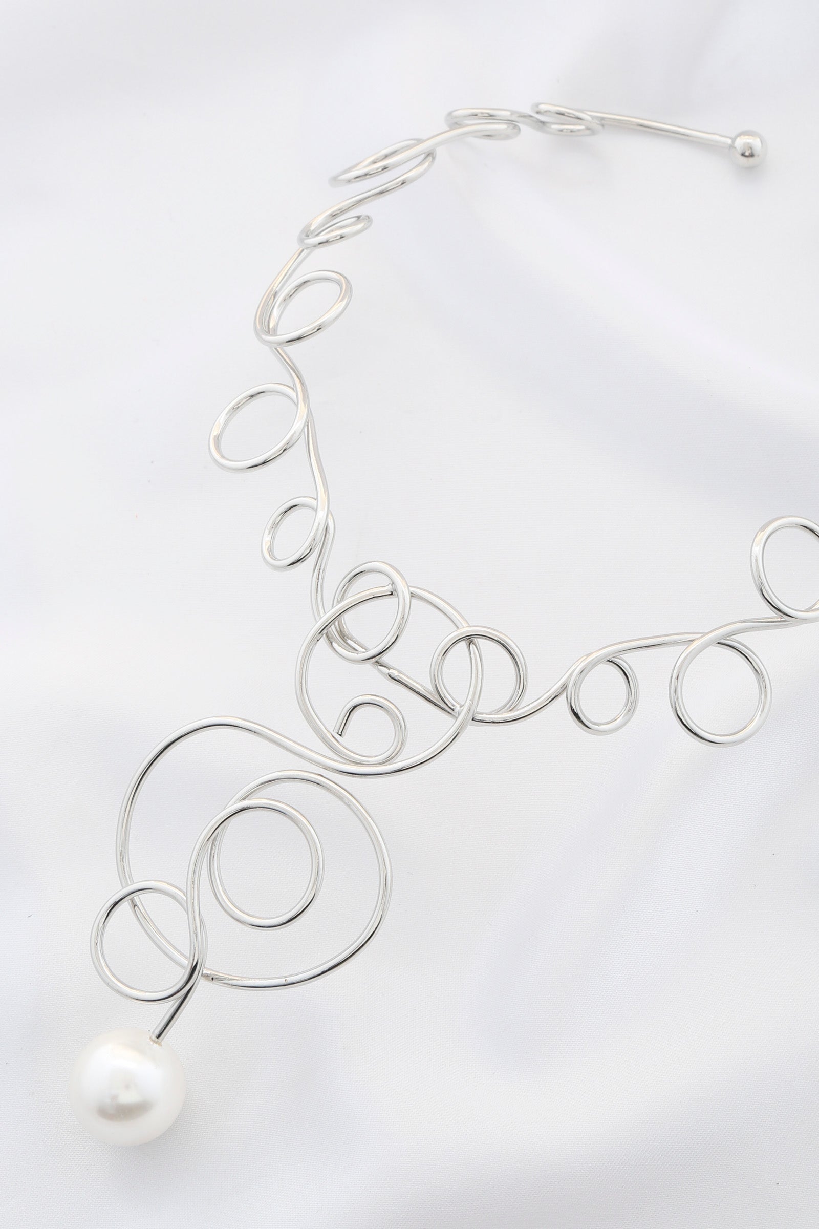 Pearl Swirl Metal Necklace-57044.Gold--Love It Clothing