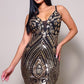 Spaghetti Strap Holiday Sequins Plunge Mini Dress - Love It Clothing
