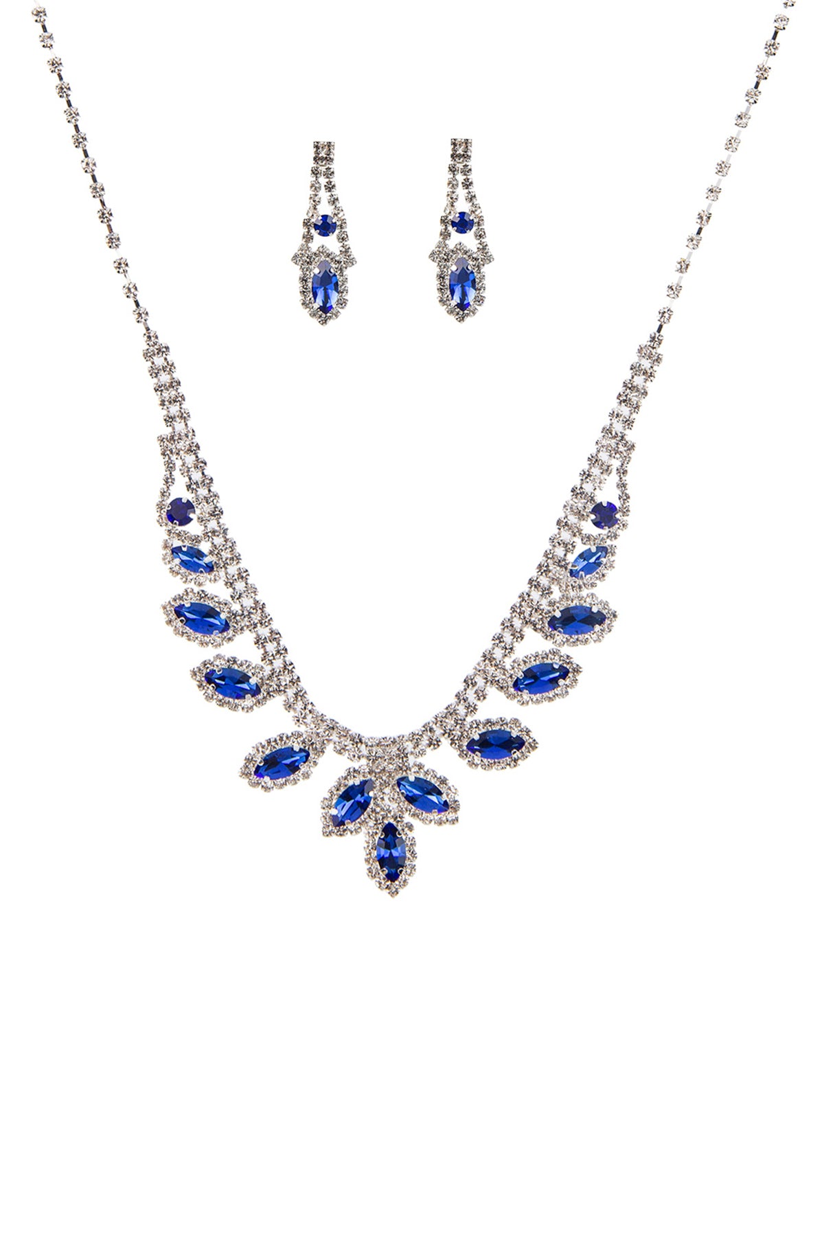 Rhinestone Marquise Wedding Necklace And Earring Set-57124.EMS--Love It Clothing