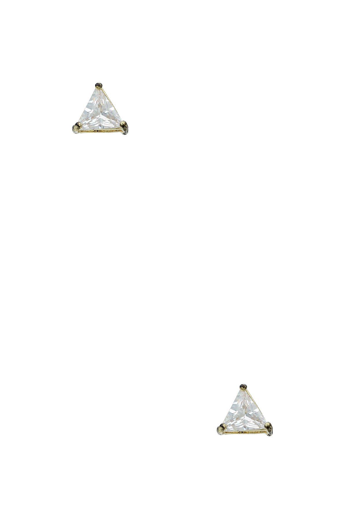 Triangle 7mm Crystal Stud Earring-57137.GD--Love It Clothing