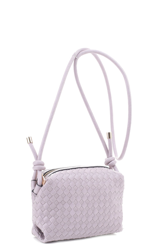 Braid Texture Zipper Crossbody Bag-57143.SA--Love It Clothing