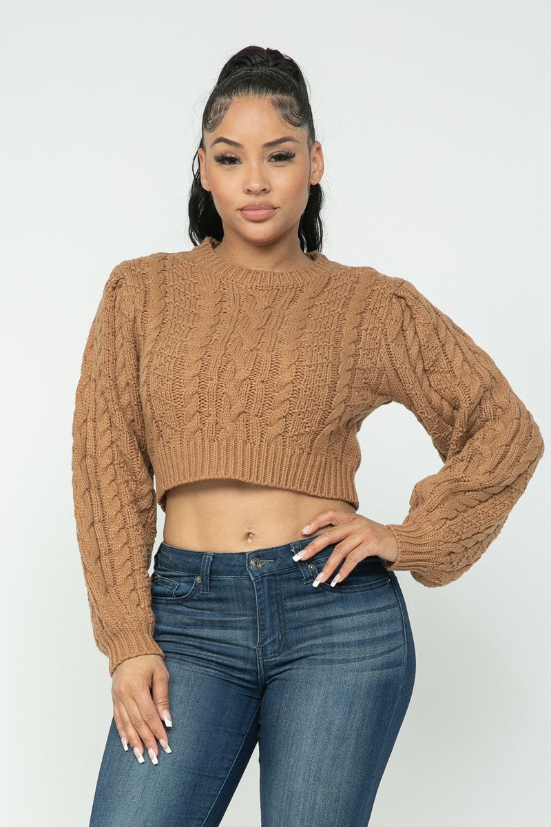 Cable Pullover Top-57158.S-Select Size: S-Love It Clothing