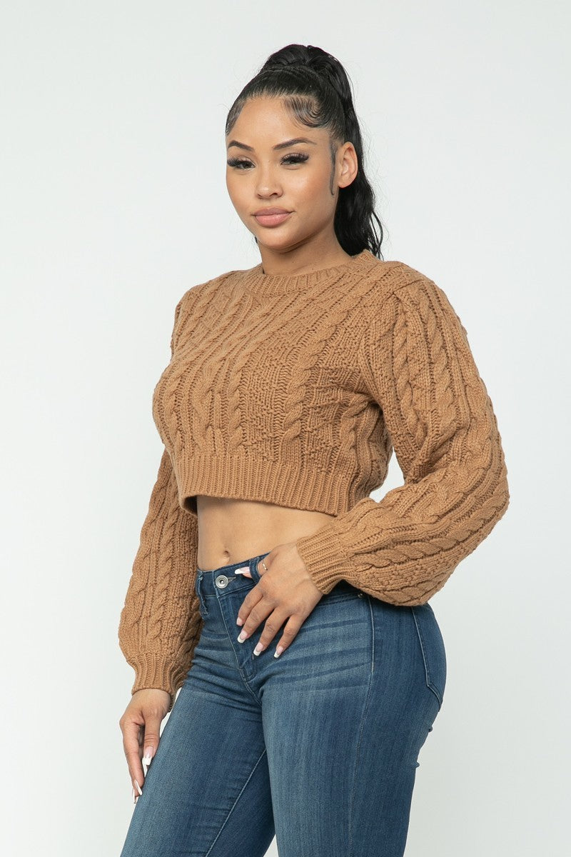 Cable Pullover Top-57159.S-Select Size: S, M, L-Love It Clothing