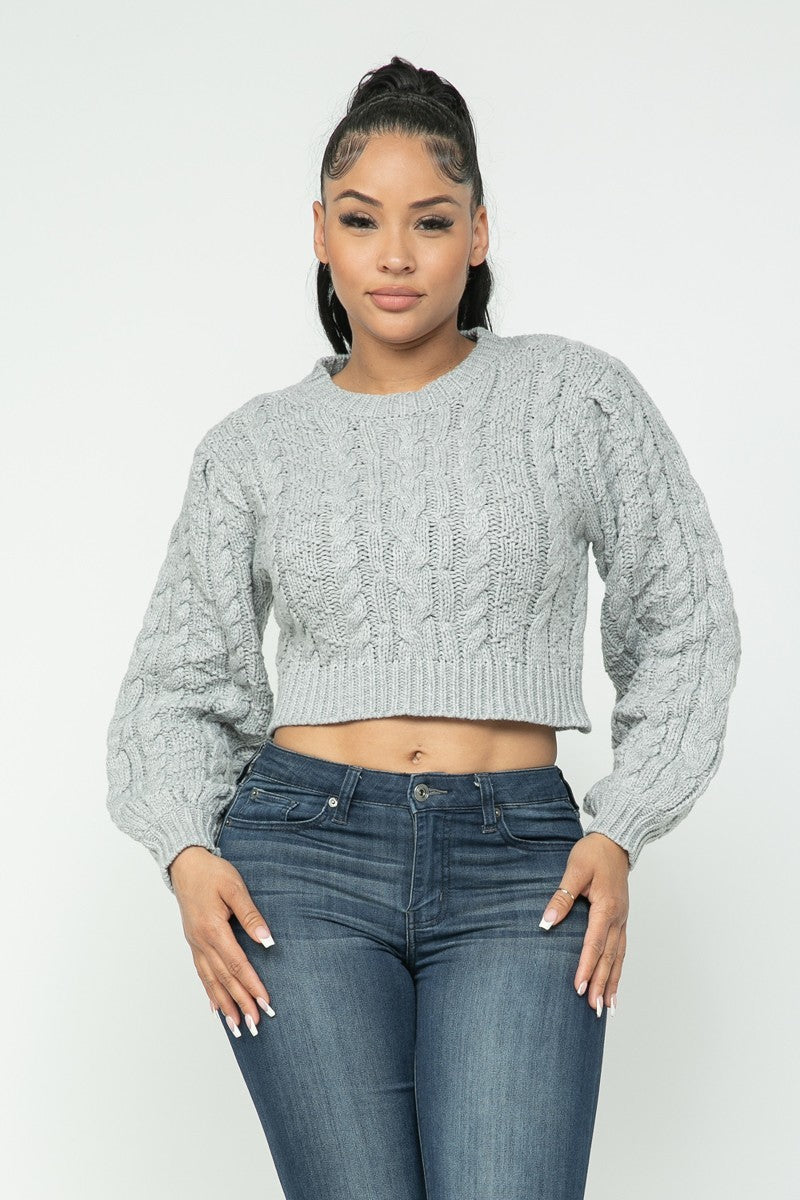 Cable Pullover Top-57159.S-Select Size: S-Love It Clothing