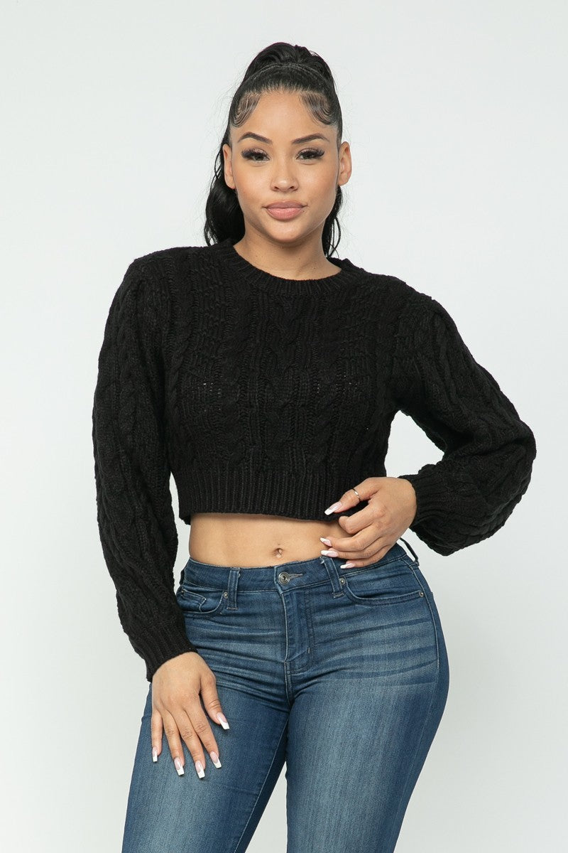 Cable Pullover Top-57161.S-Select Size: S-Love It Clothing