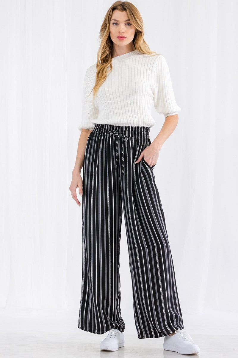 Thira Stripe Wide Leg Pants-57167.S--Love It Clothing