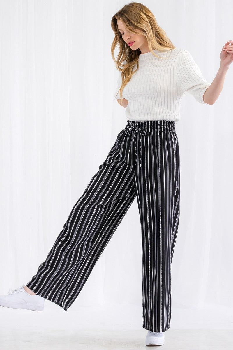 Thira Stripe Wide Leg Pants-57167.S--Love It Clothing