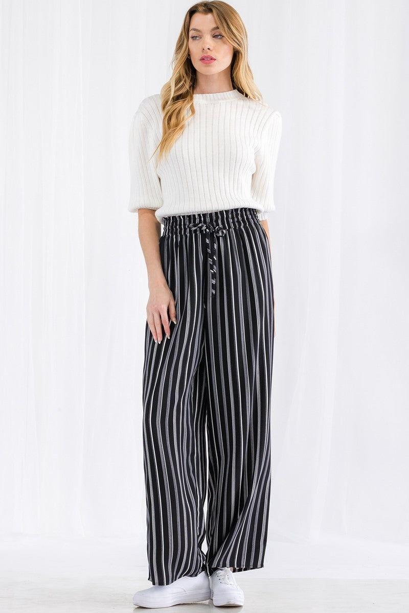 Thira Stripe Wide Leg Pants-57167.S--Love It Clothing