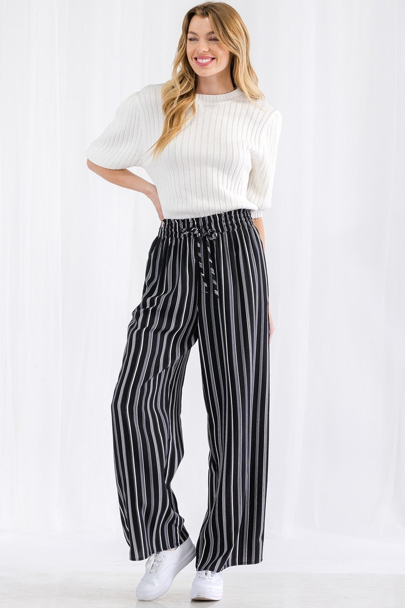 Thira Stripe Wide Leg Pants-57167.S--Love It Clothing