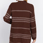 Dolman Slv Stripe Open Sweater Cardigan