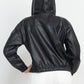 Faux Leather Hoodie Jacket