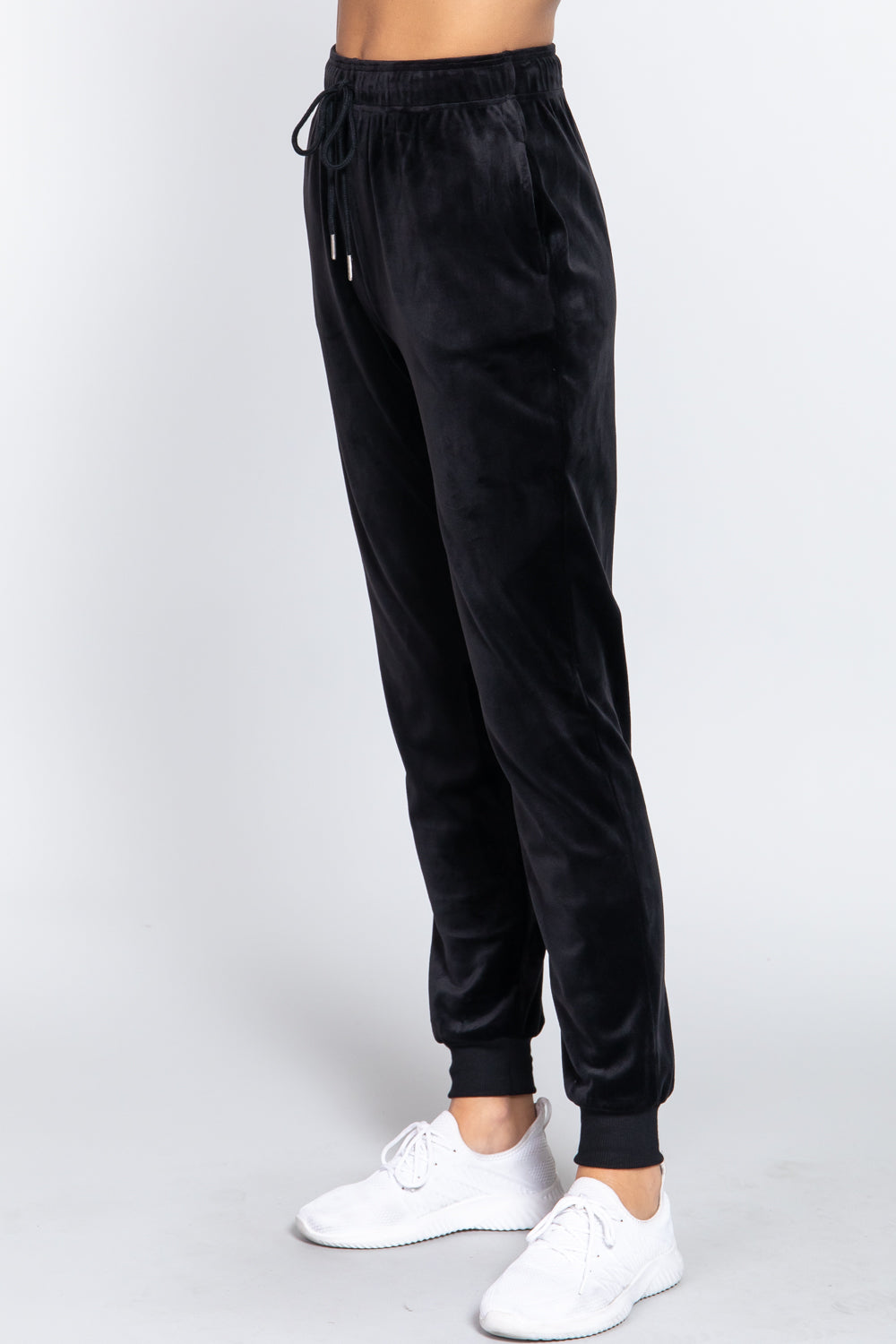 Waist Elastic Velour Long Jogger Pants-57332.S--Love It Clothing