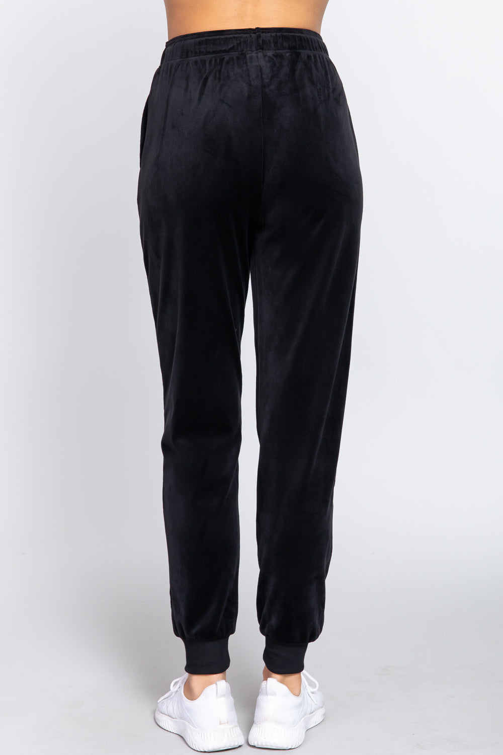 Waist Elastic Velour Long Jogger Pants-57332.S--Love It Clothing