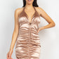 Halter Satin Ruching Dress-57335b.S--Love It Clothing