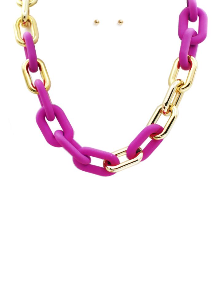 Oval Link Necklace-57348.BK--Love It Clothing