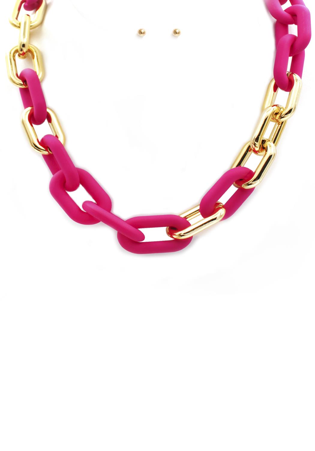 Oval Link Necklace-57348.BK--Love It Clothing