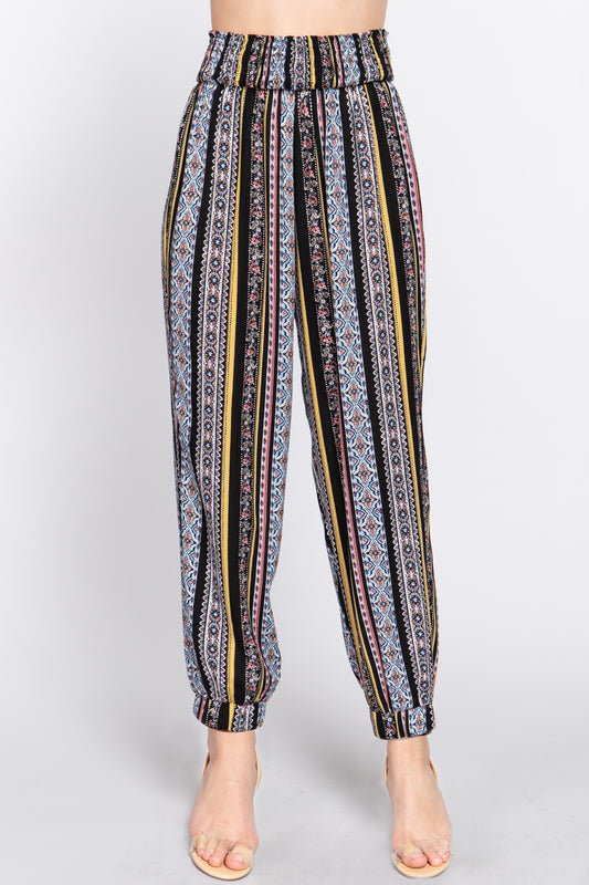 Printed Jogger Pants-57407a.S--Love It Clothing