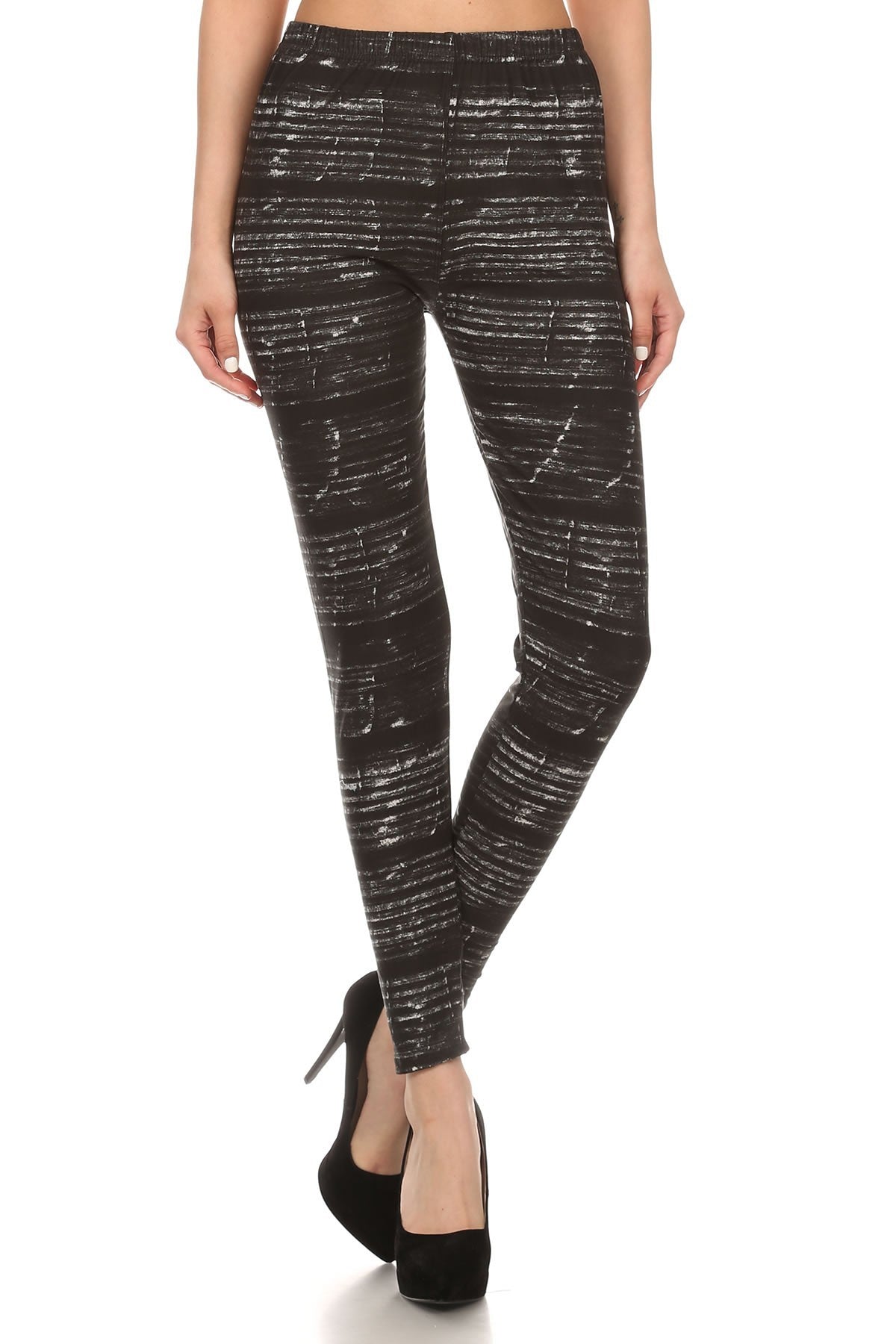 Tie Dye Print, Full Length Leggings In A Fitted Style With A Banded High Waist-57435.Multi--Love It Clothing