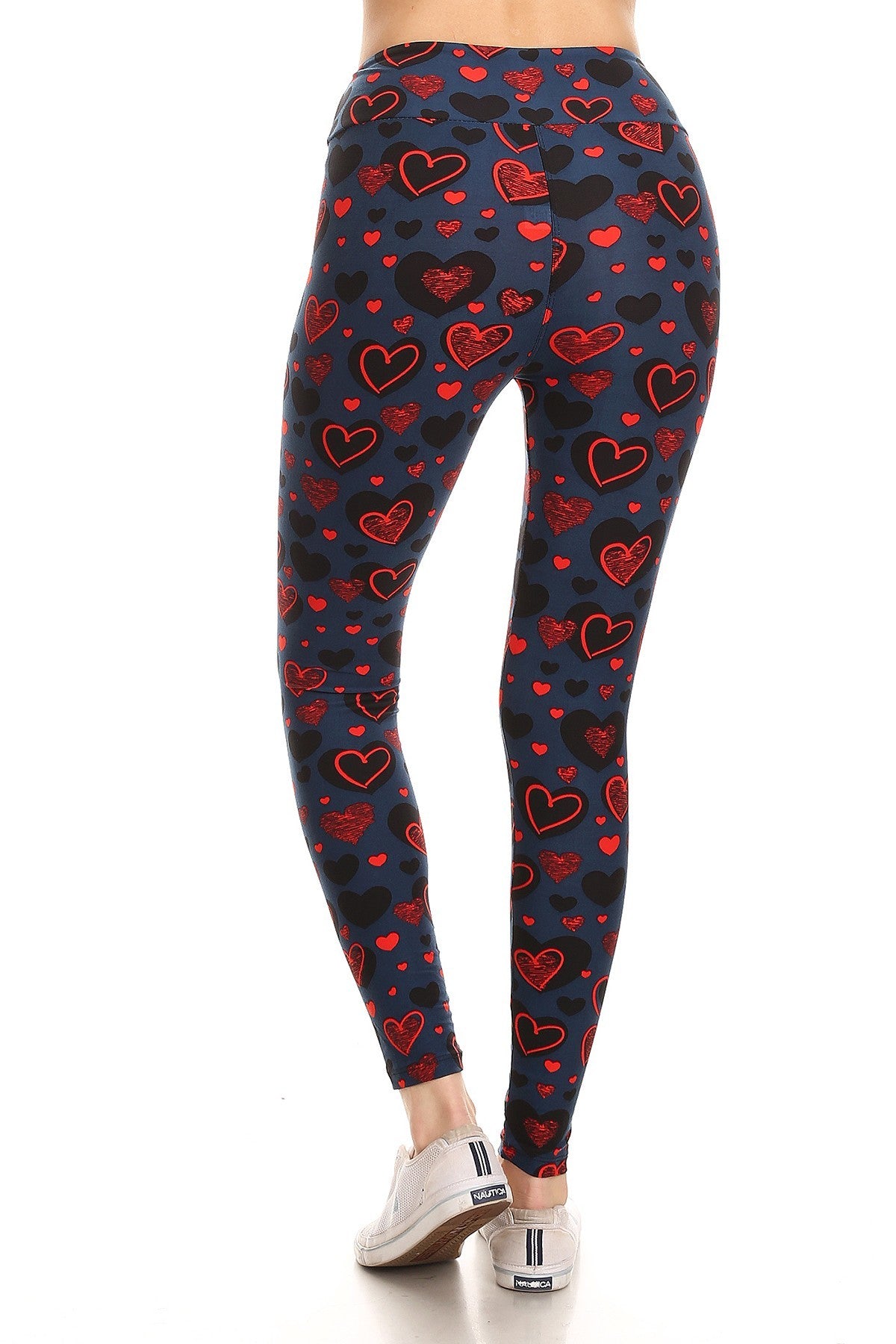 Yoga Style Banded Lined Heart Print, Full Length Leggings In A Slim Fitting Style With A Banded High Waist-57439.Multi--Love It Clothing