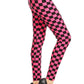 Checkered Printed High Waisted Leggings In A Fitted Style, With An Elastic Waistband - Love It Clothing