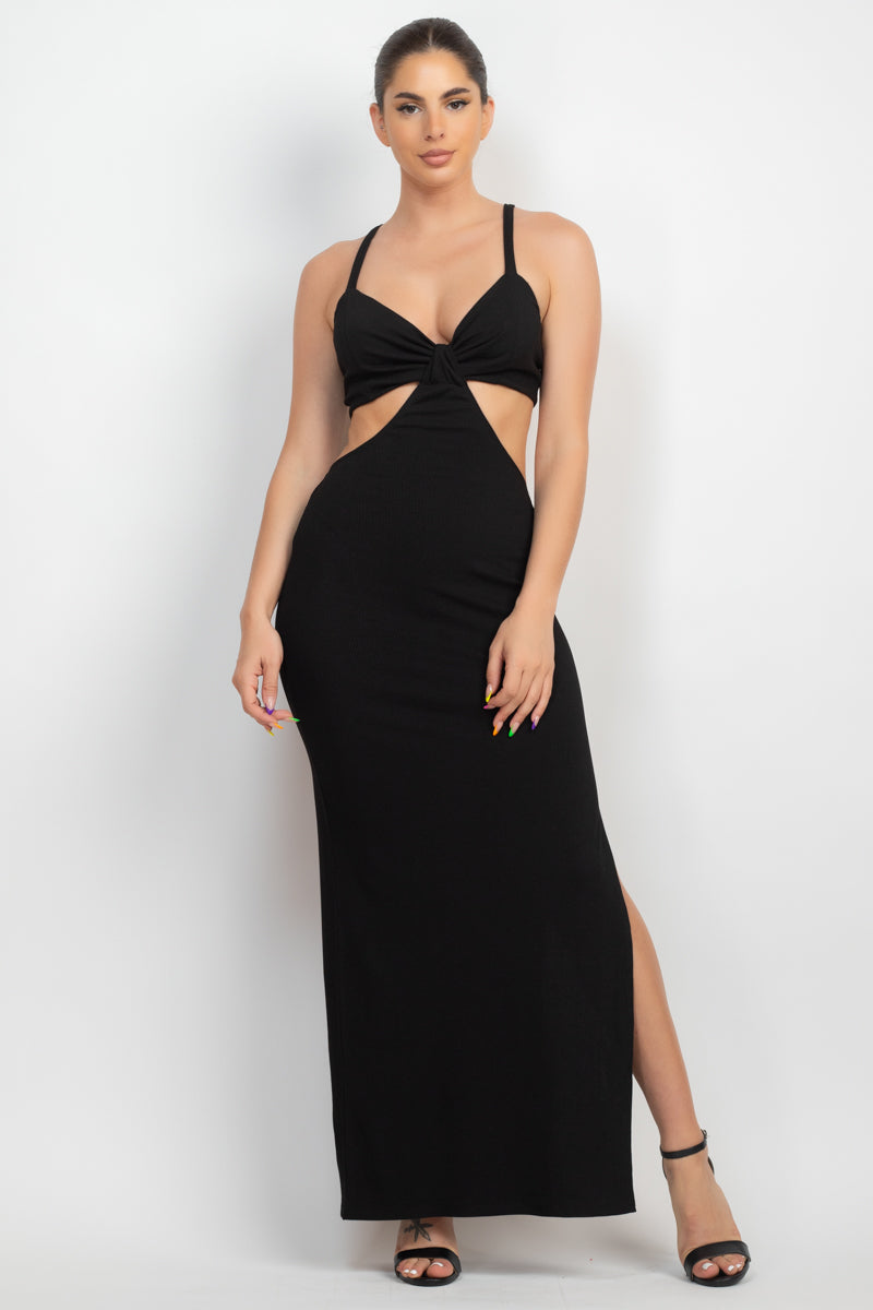 Cutouts Side Slit Maxi Dress-57485.S-Select Size: S-Love It Clothing