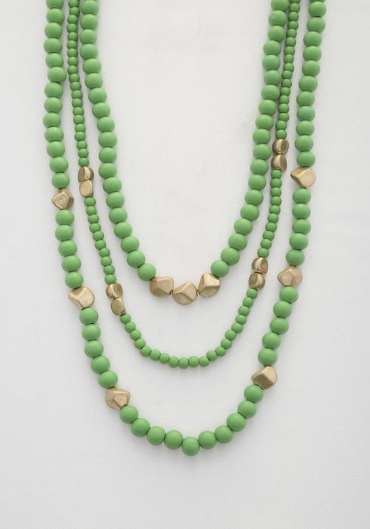 Beaded Layered Necklace-57490.GN--Love It Clothing