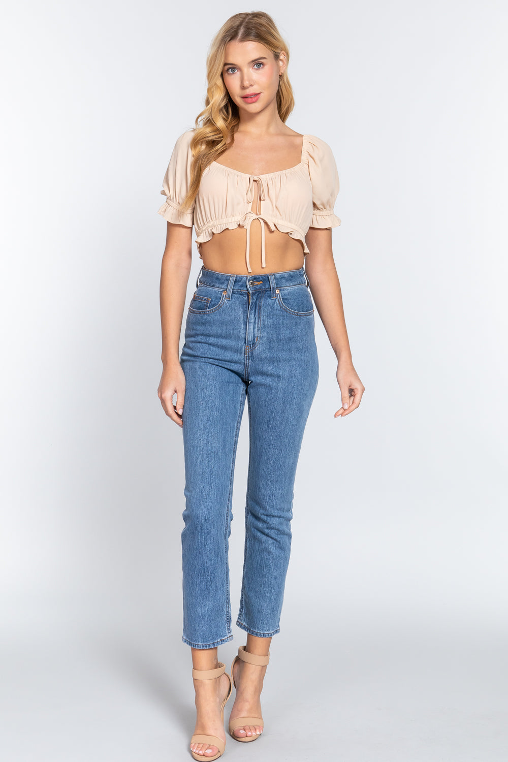 Short Slv Print Crop Woven Top-57557c.S-Select Size: S, M, L-Love It Clothing