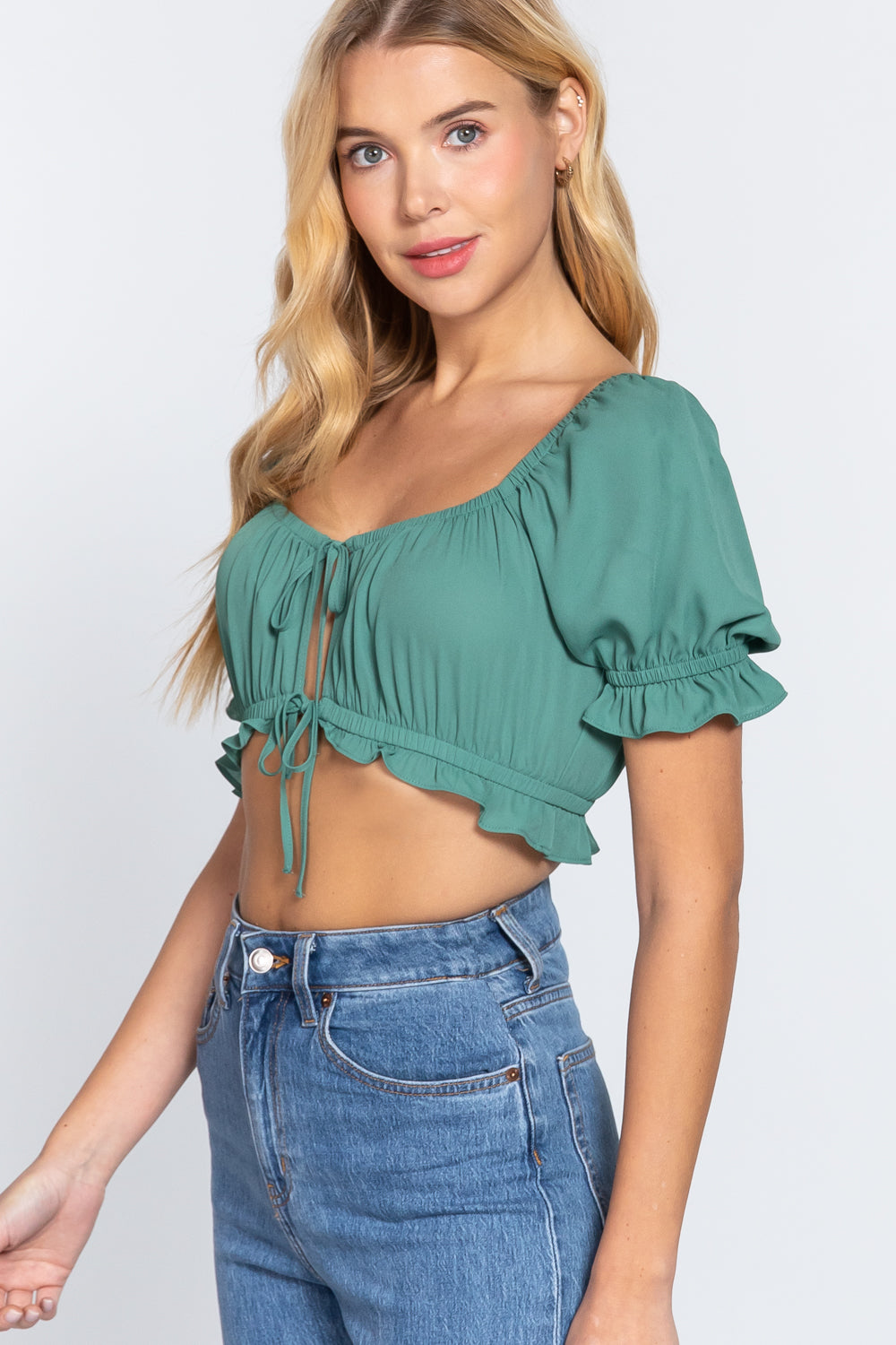 Short Slv Print Crop Woven Top-57557c.S-Select Size: S, M, L-Love It Clothing