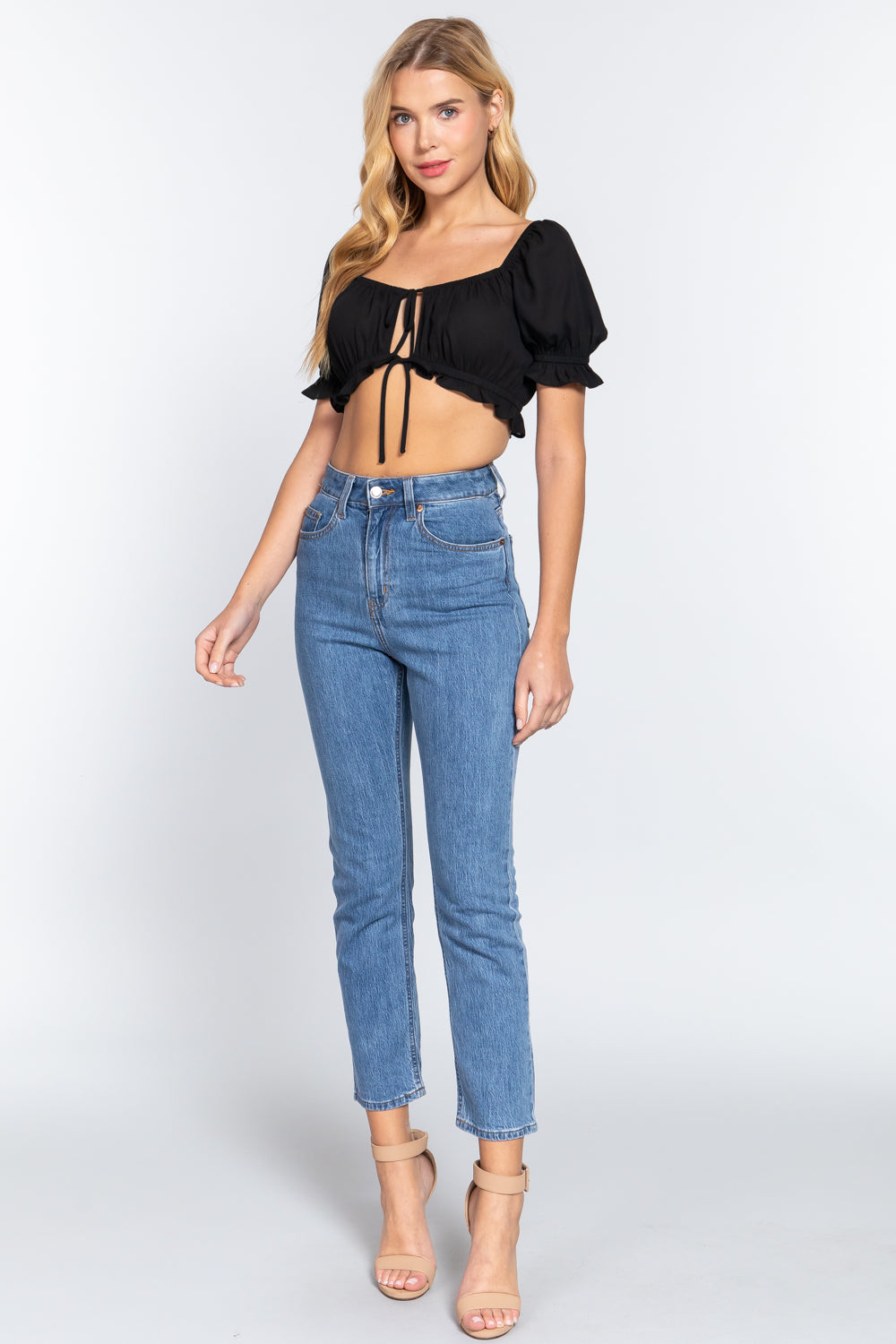 Short Slv Print Crop Woven Top-57557c.S-Select Size: S, M, L-Love It Clothing