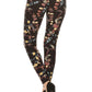 Vine Printed High Waisted Knit Leggings In Skinny Fit With Elastic Waistband - Love It Clothing