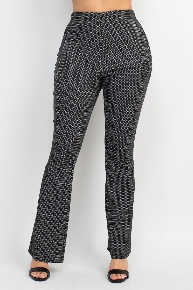 Fitted Flare Leg Plaid Pants-57785.S--Love It Clothing