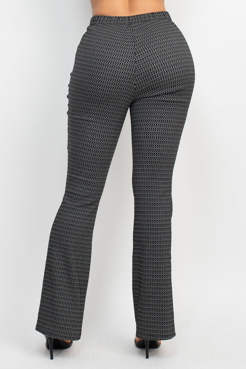 Fitted Flare Leg Plaid Pants - Love It Clothing