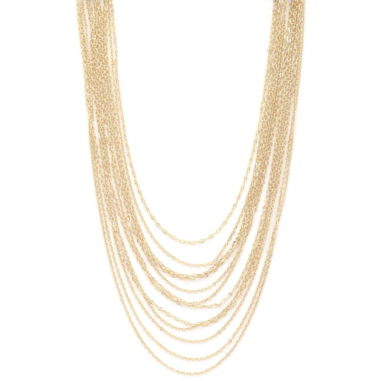 Chain Layered Necklace-57795.GD--Love It Clothing