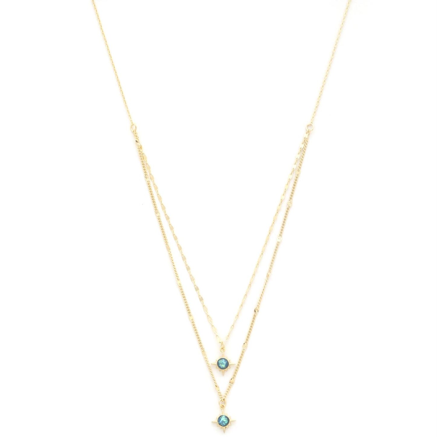 Double Star Crystal Layered Necklace-57797.GDBOP--Love It Clothing