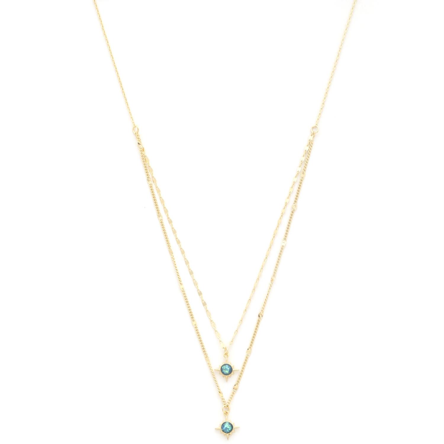 Double Star Crystal Layered Necklace-57797.GDBOP--Love It Clothing