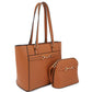 2in1 Smooth Matching Shoulder Tote Bag With Crossbody Set - Love It Clothing