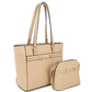 2in1 Smooth Matching Shoulder Tote Bag With Crossbody Set - Love It Clothing